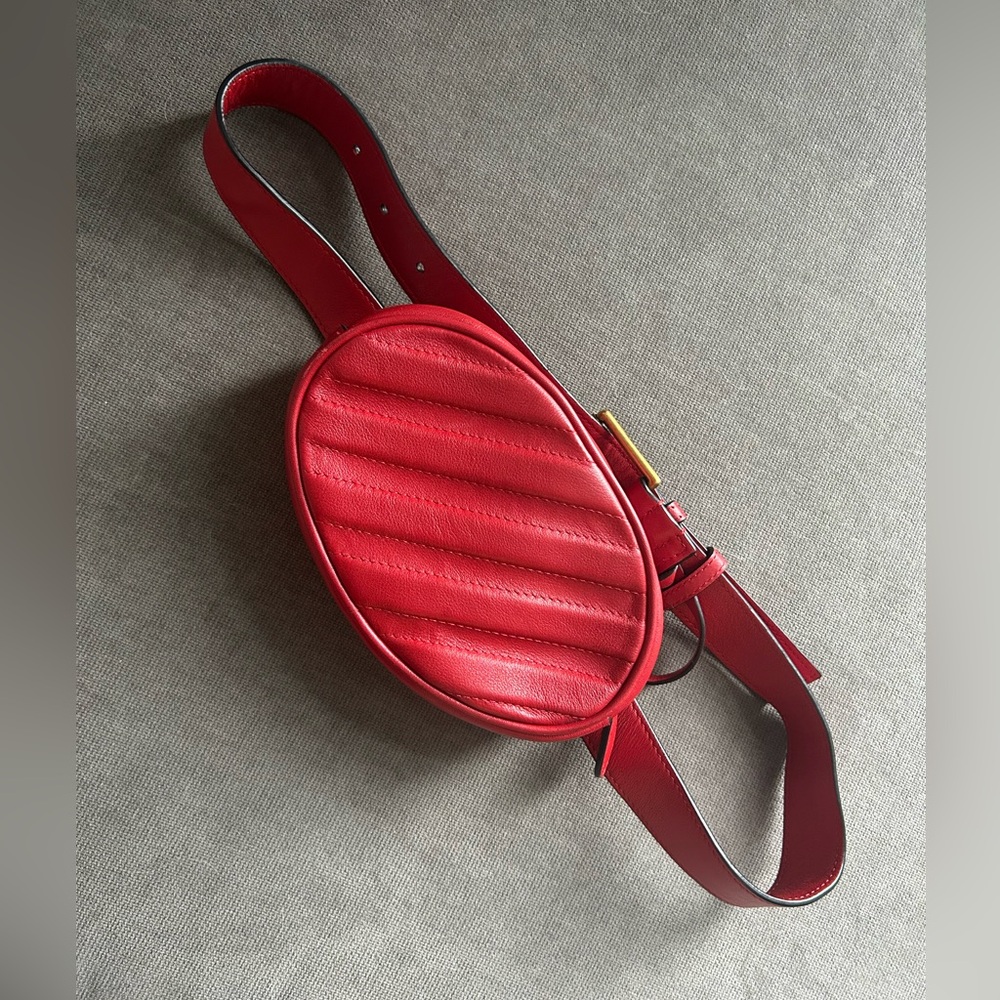 Auxiliary Red Quilted Crossbody Bag